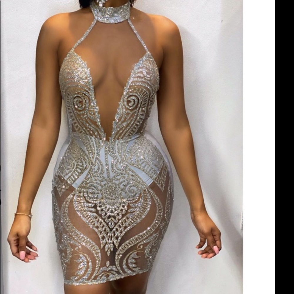 Silver custom dress